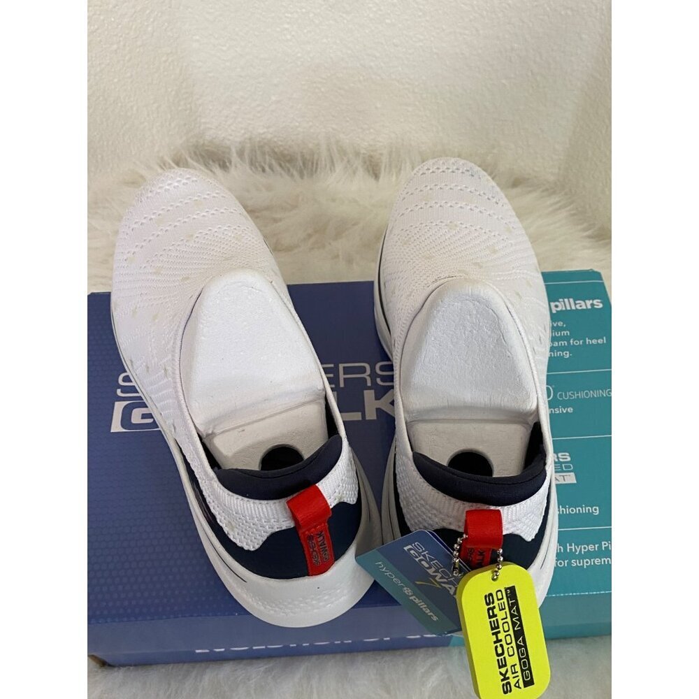 Skechers Women's GO Walk 7 Darcie Athletic Shoes 8.5 White Navy Red Comfort - Picture 3 of 8